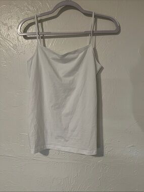 White Spaghetti-Strap Camisole Tank - Lightweight Everyday Layer